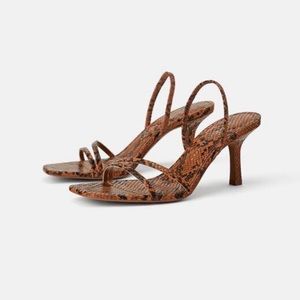 Zara Snake Print Heeled Sandals